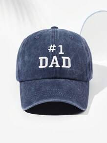 1pc Unisex #1 Dad Letter Embroidery Vintage Baseball Cap, Adjustable, Fashionable, Easy Matching, Suitable For Outdoor And Daily Wear