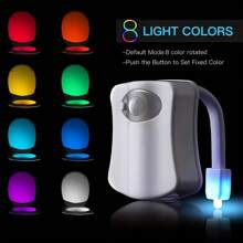 1pc Toilet Night Light Motion Sensor, 8-Color Changing Toilet Bowl Light, LED Nightlight For Bathroom Decor, Bathroom Accessories