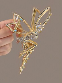1pc Golden Alloy Fairy Dress-up Hair Claw Clip For Women, Suitable For Daily Use