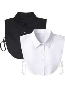 2pcs Fake Collar Detachable Dickey Collar Blouse Half Shirts Peter Pan Faux False Collar for Women & Girls Favors