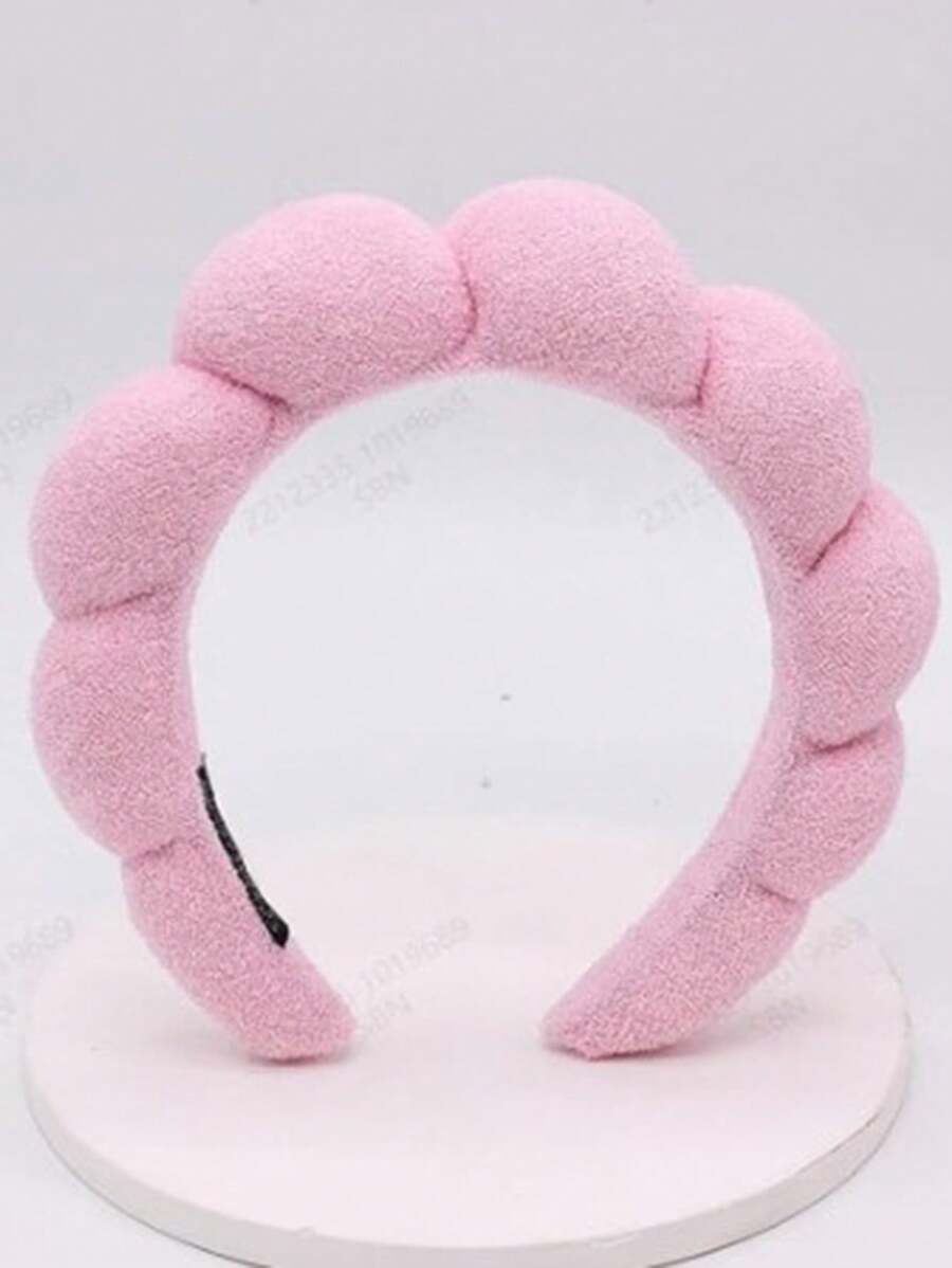 1pc Pink Towel Wash Face Twisted Headband