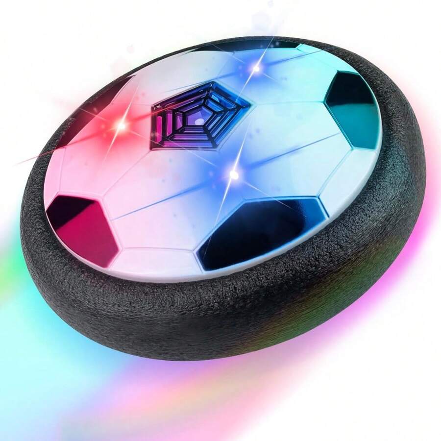 Hover Soccer Ball Set - With Colored Led Light And Foam Cushion Protector