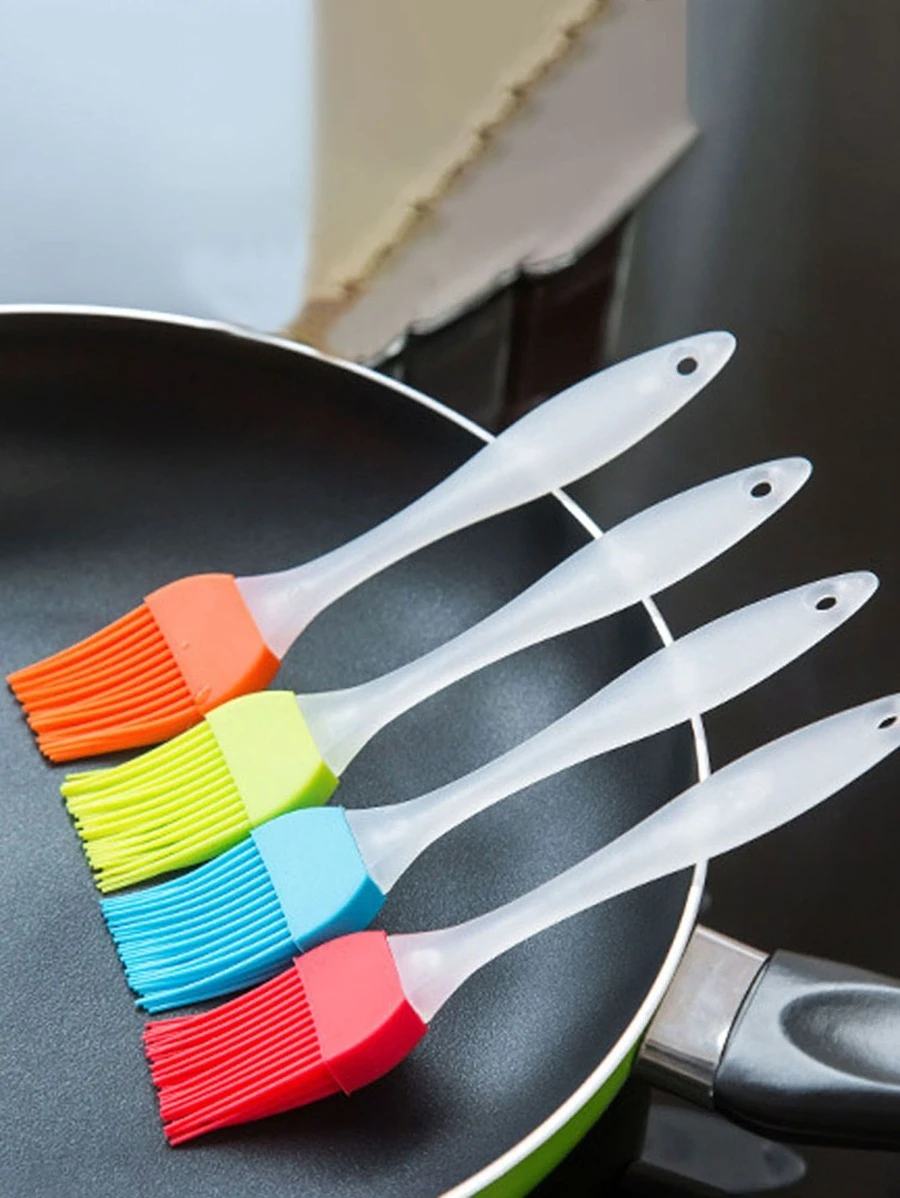 1pc/5pcs Random Color Silicone Oil Brush For Kitchen Pastry Baking Pancake, High Temperature Resistant & Non-Shedding Barbecue Brush