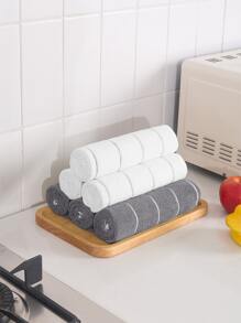 5pcs Random Grey And White Towel, Cleaning Cloth, Kitchen Cleaning Towel, Dish Towel, Dishcloths