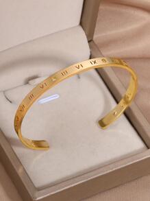 Letter Detail Cuff Bangle