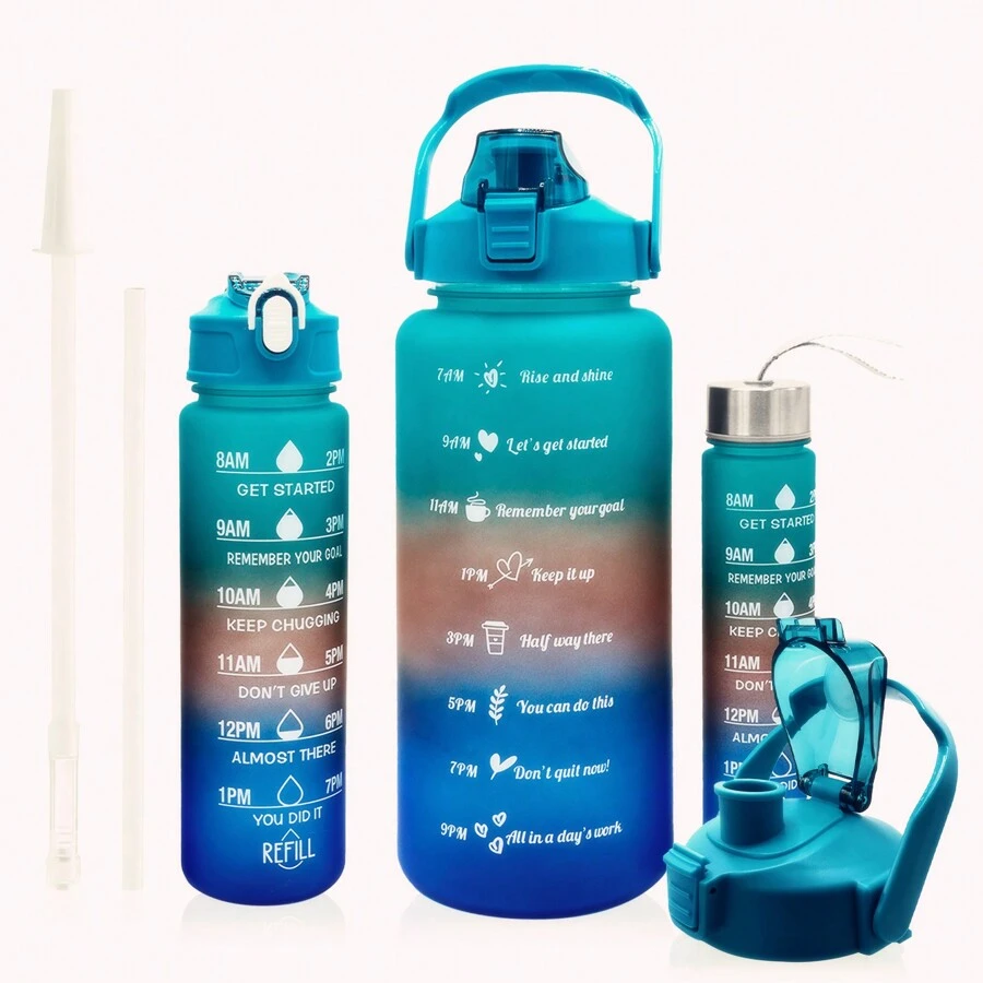 Water Bottle Set] 3pcs Straw Lid Water Bottle Kit (2l+750ml+280ml)