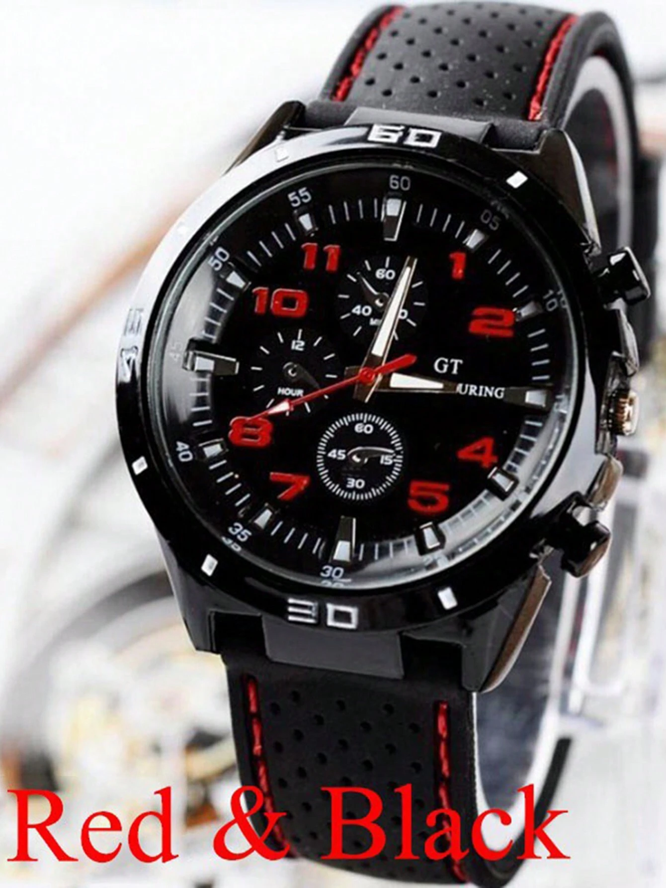 1pc Unisex Fashionable Waterproof Stainless Steel & Silicone Sports Quartz Watch
