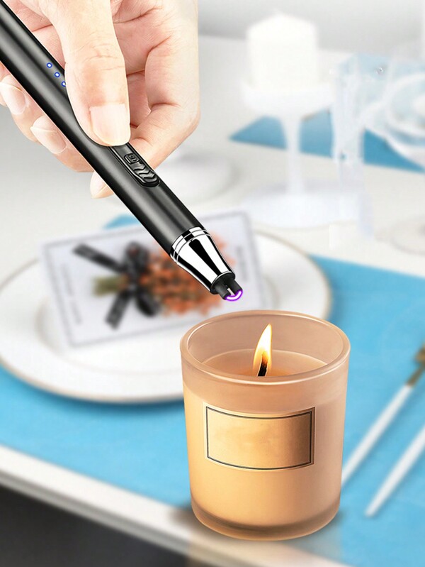 Rechargeable Flameless Plasma Windproof USB Lighter - Upgraded LED Battery Display, Safety Switch, Pocket Size for Candle, Cooking, BBQs and Fireworks