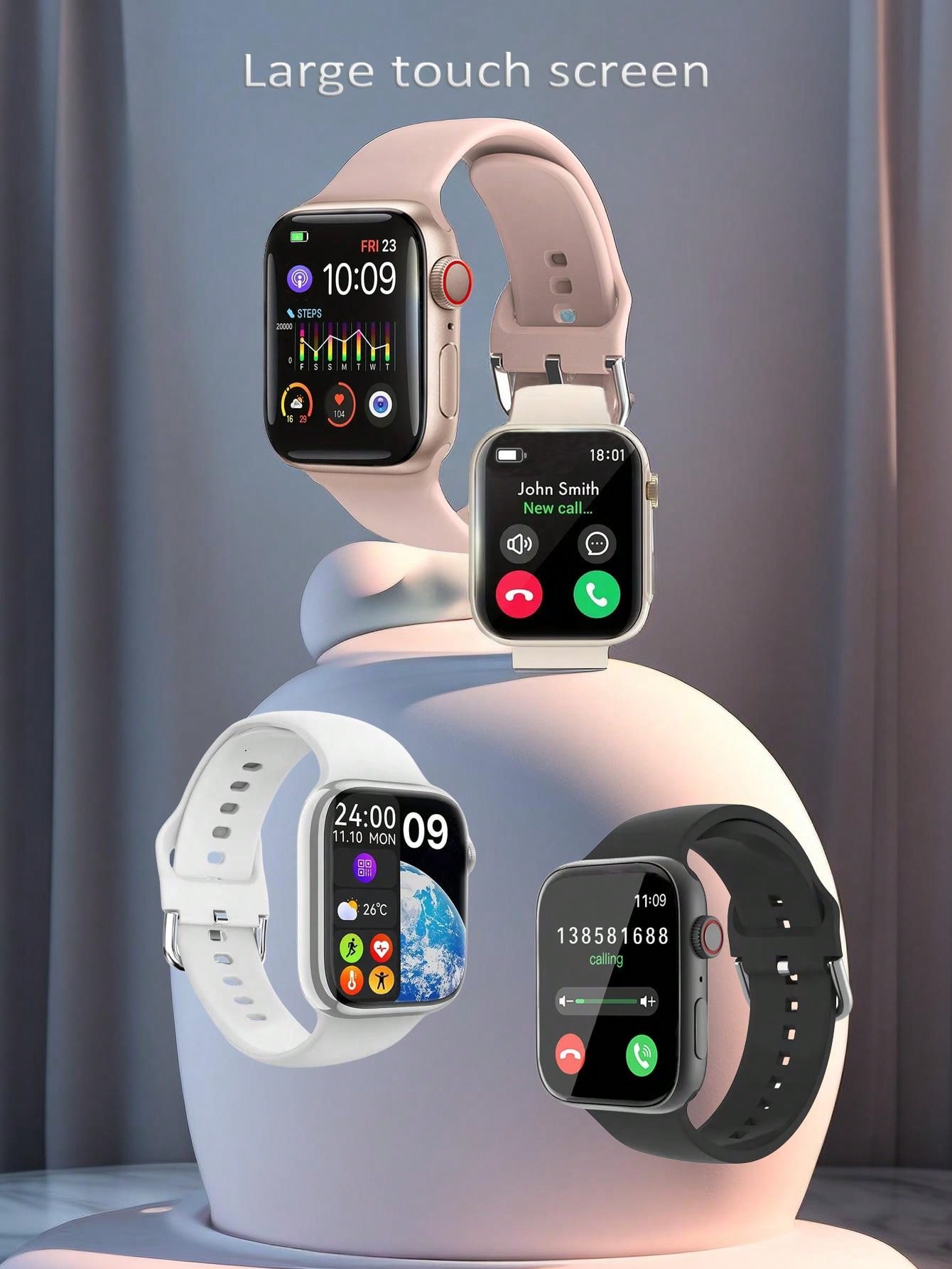 Eytlptoc 2023 New Arrival, Smart Watch, Black Large Touchscreen
