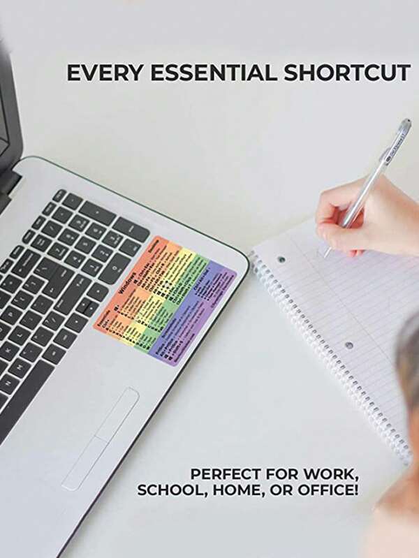 2pcs Windows Shortcut Key Sticker Cover Decoration Laptop Keyboard Shortcut Key Reference Tip Sticker