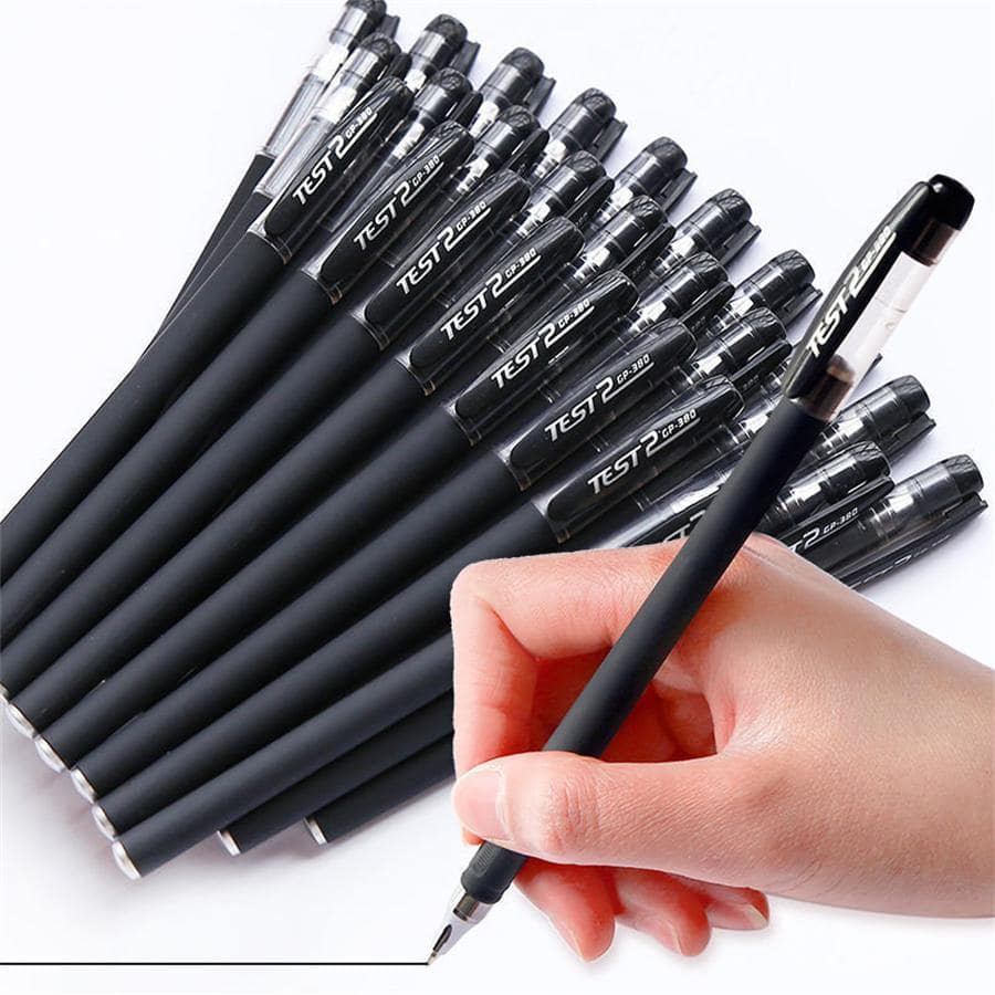 10pcs Black Neutral Pen Student Exam Office Signature Pen Cute Stationery Supplies Gel Pen