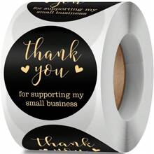 500pcs/roll 1 Inch Thank You For Your Purchase Business Decor Sticker Label
