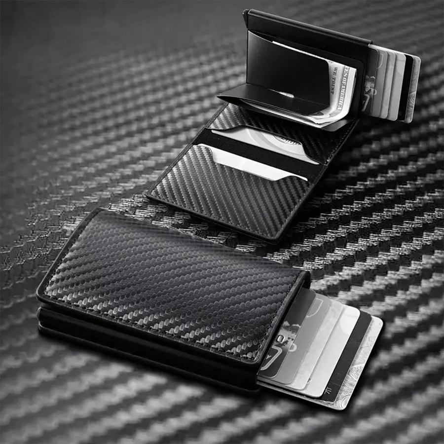 1pc Men's Wallet With 8 Card Slots, Minimalist Rfid Blocking Pop-Up Aluminum Alloy Card Holder