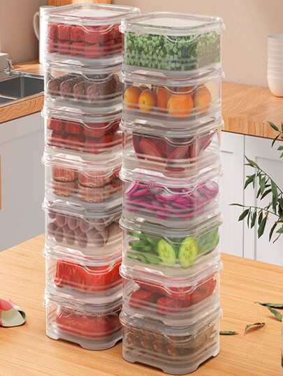 2/5pcs Home Refrigerator Freezer Storage Box 350ml/11.8oz, Microwavable, Reusable, Bpa-free Fresh Food Containe
